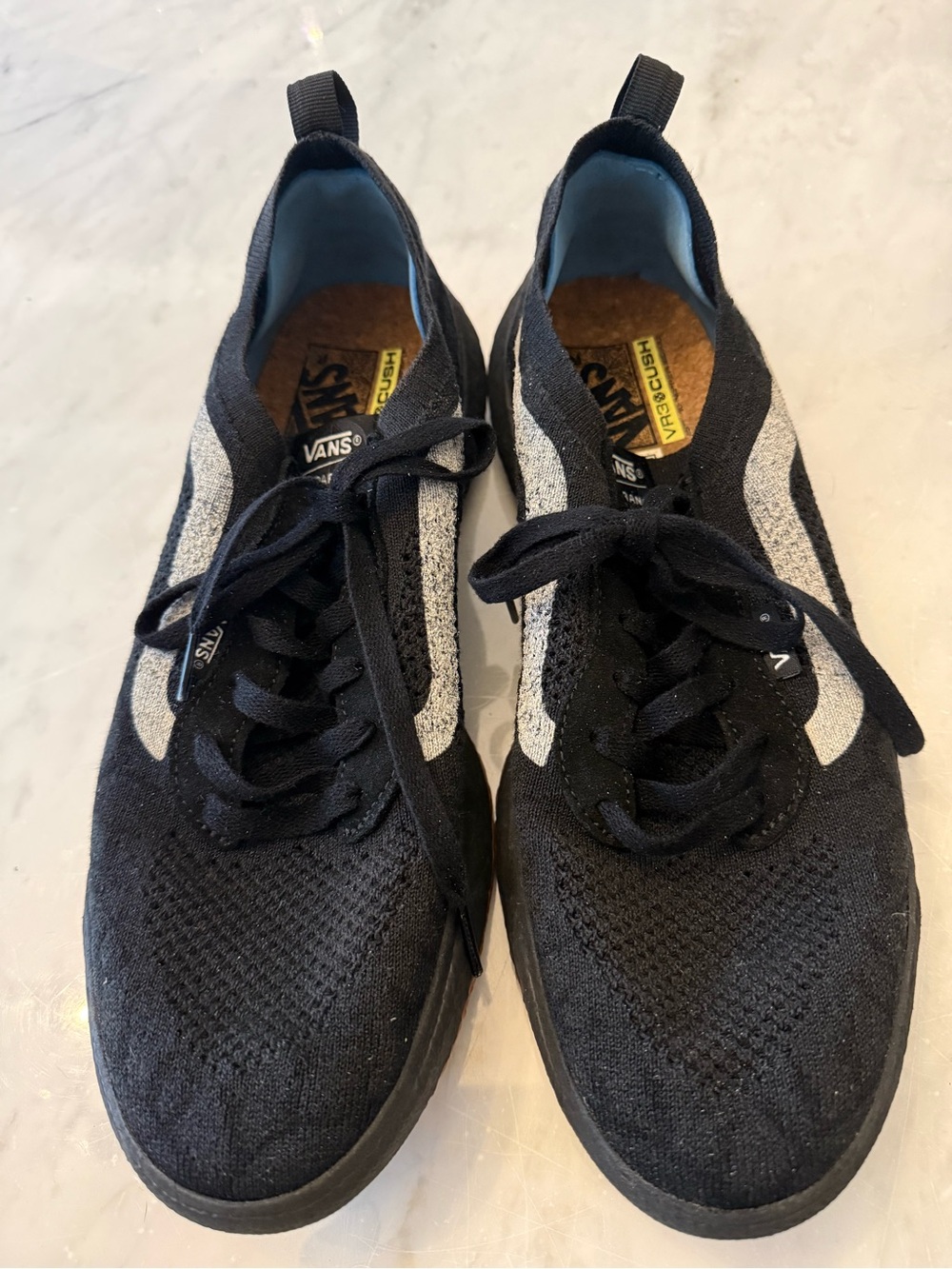 Vans Black and Gray Knit Lace-Up Sneakers - Men's